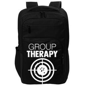 Group Therapy Target Practice Shooting Range Humor Gun Lover Impact Tech Backpack