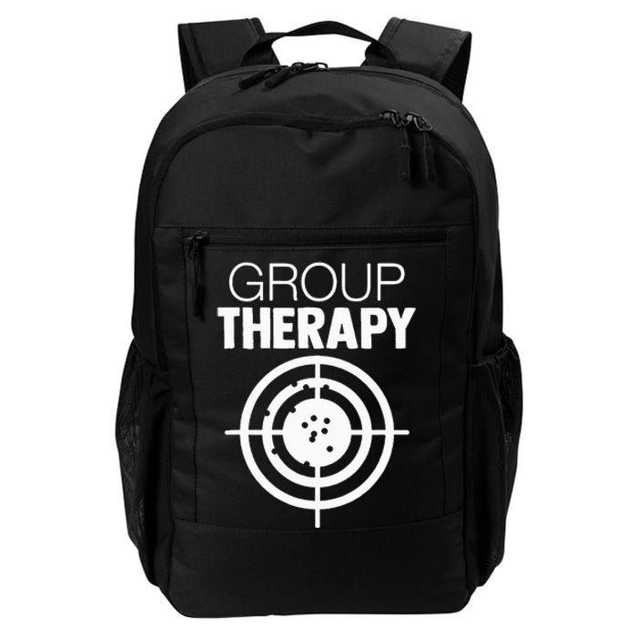 Group Therapy Target Practice Shooting Range Humor Gun Lover Daily Commute Backpack