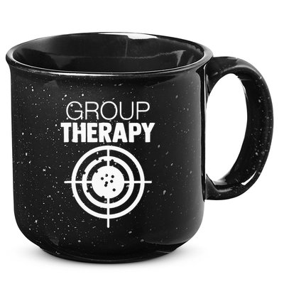 Group Therapy Target Practice Shooting Range Humor Gun Lover 15oz Campfire Ceramic Mug