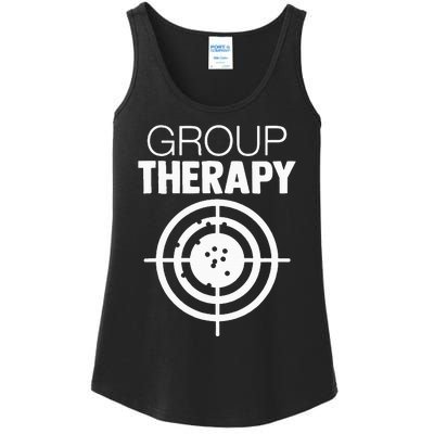 Group Therapy Target Practice Shooting Range Humor Gun Lover Ladies Essential Tank