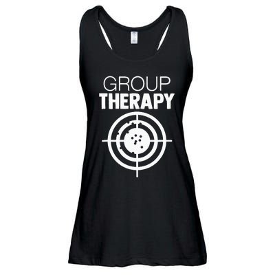 Group Therapy Target Practice Shooting Range Humor Gun Lover Ladies Essential Flowy Tank