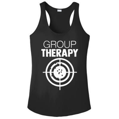 Group Therapy Target Practice Shooting Range Humor Gun Lover Ladies PosiCharge Competitor Racerback Tank