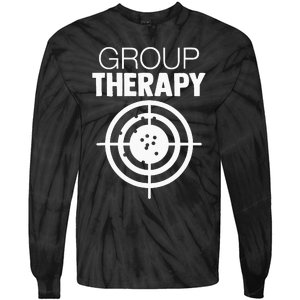 Group Therapy Target Practice Shooting Range Humor Gun Lover Tie-Dye Long Sleeve Shirt