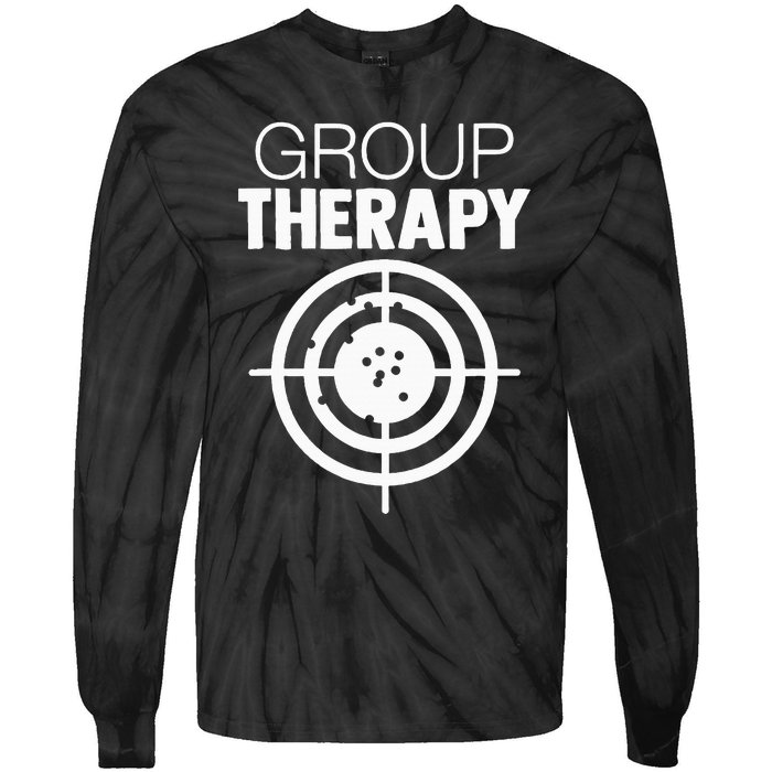 Group Therapy Target Practice Shooting Range Humor Gun Lover Tie-Dye Long Sleeve Shirt