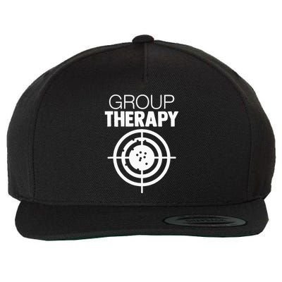 Group Therapy Target Practice Shooting Range Humor Gun Lover Wool Snapback Cap