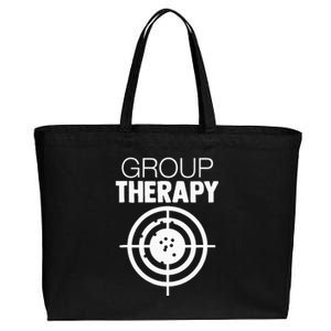 Group Therapy Target Practice Shooting Range Humor Gun Lover Cotton Canvas Jumbo Tote