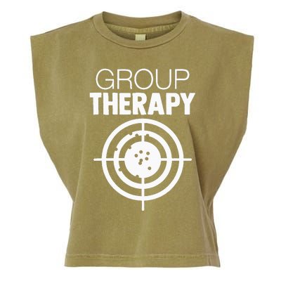 Group Therapy Target Practice Shooting Range Humor Gun Lover Garment-Dyed Women's Muscle Tee