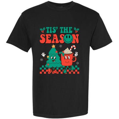 Groovy Tis The Season Christmas Hippie Hot Cocoa Garment-Dyed Heavyweight T-Shirt