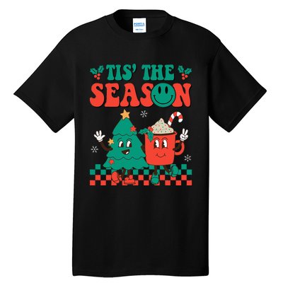 Groovy Tis The Season Christmas Hippie Hot Cocoa Tall T-Shirt