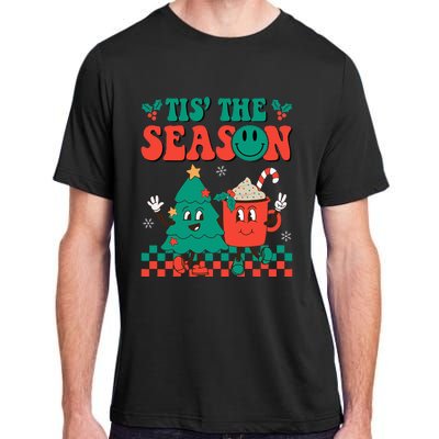 Groovy Tis The Season Christmas Hippie Hot Cocoa Adult ChromaSoft Performance T-Shirt