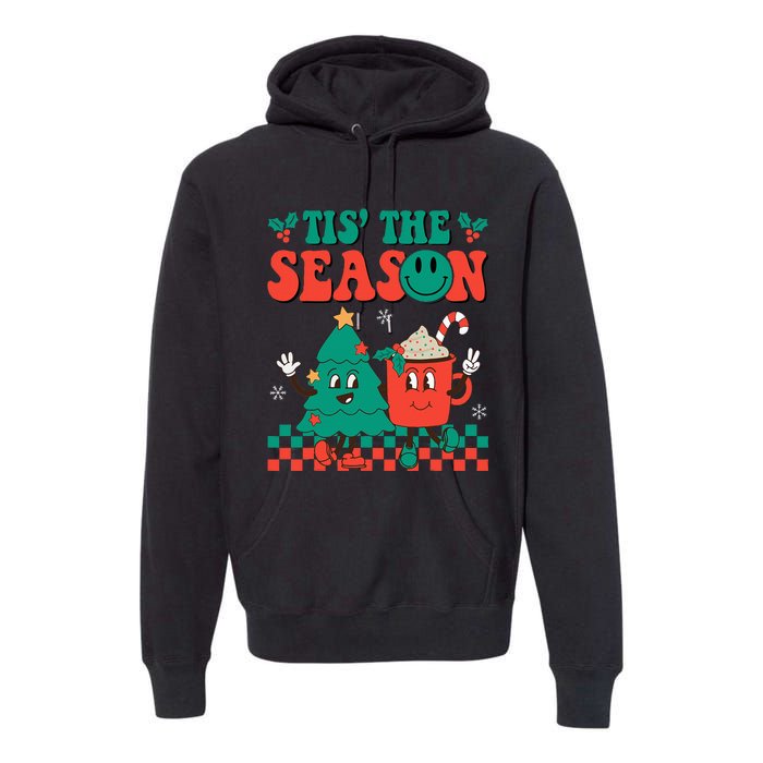 Groovy Tis The Season Christmas Hippie Hot Cocoa Premium Hoodie