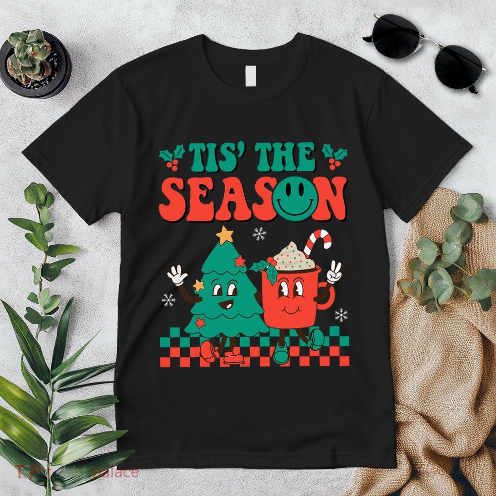 Groovy Tis The Season Christmas Hippie Hot Cocoa Premium T-Shirt