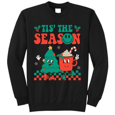 Groovy Tis The Season Christmas Hippie Hot Cocoa Tall Sweatshirt