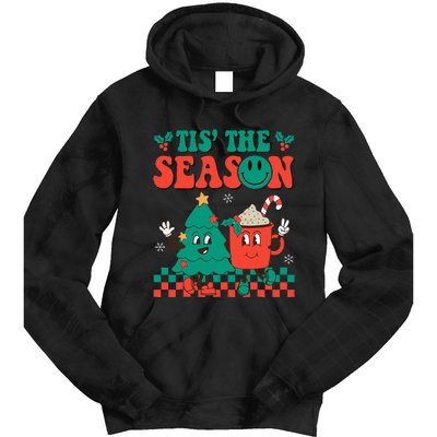 Groovy Tis The Season Christmas Hippie Hot Cocoa Tie Dye Hoodie