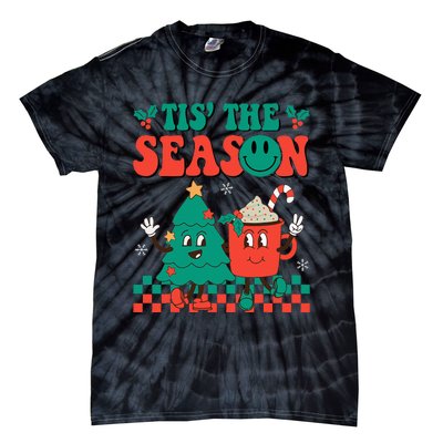 Groovy Tis The Season Christmas Hippie Hot Cocoa Tie-Dye T-Shirt