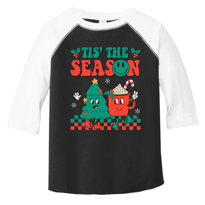 Groovy Tis The Season Christmas Hippie Hot Cocoa Toddler Fine Jersey T-Shirt