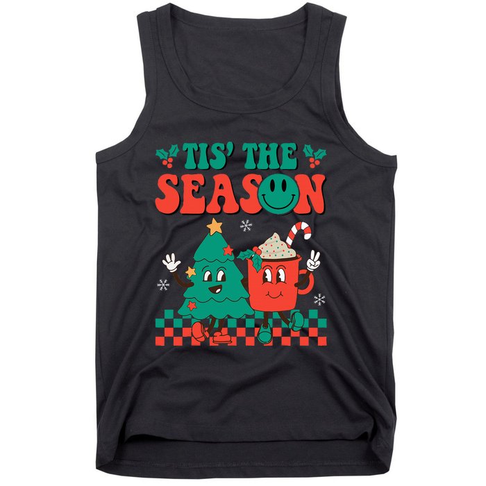 Groovy Tis The Season Christmas Hippie Hot Cocoa Tank Top