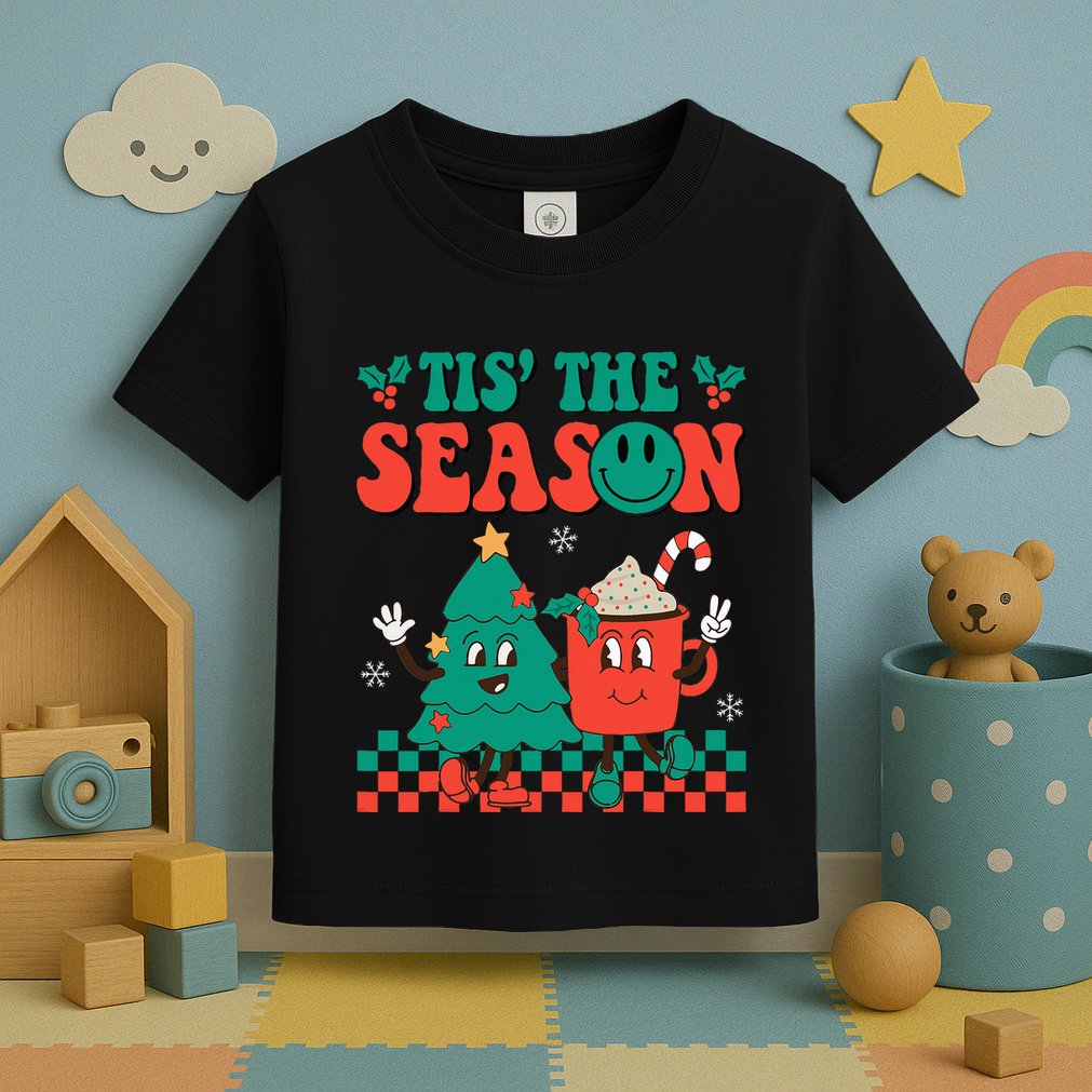 Groovy Tis The Season Christmas Hippie Hot Cocoa Toddler T-Shirt