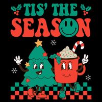 Groovy Tis The Season Christmas Hippie Hot Cocoa Kids T-Shirt