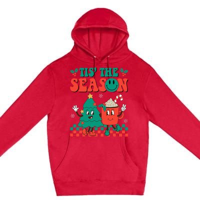 Groovy Tis The Season Christmas Hippie Hot Cocoa Premium Pullover Hoodie