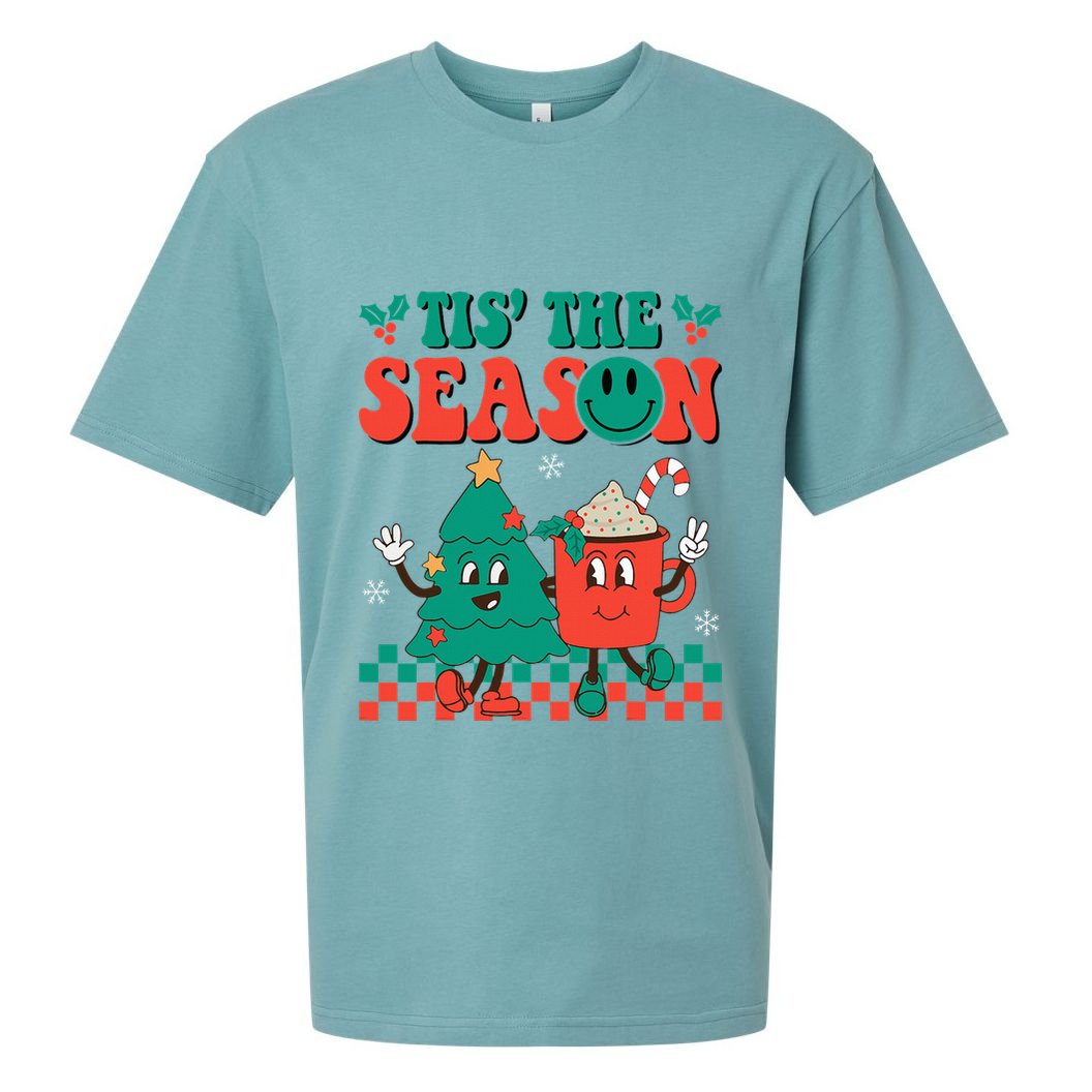 Groovy Tis The Season Christmas Hippie Hot Cocoa Sueded Cloud Jersey T-Shirt