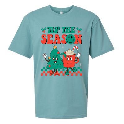 Groovy Tis The Season Christmas Hippie Hot Cocoa Sueded Cloud Jersey T-Shirt