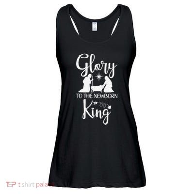 Glory To The Newborn King Birth Of Jesus Christ God Faith Ladies Essential Flowy Tank
