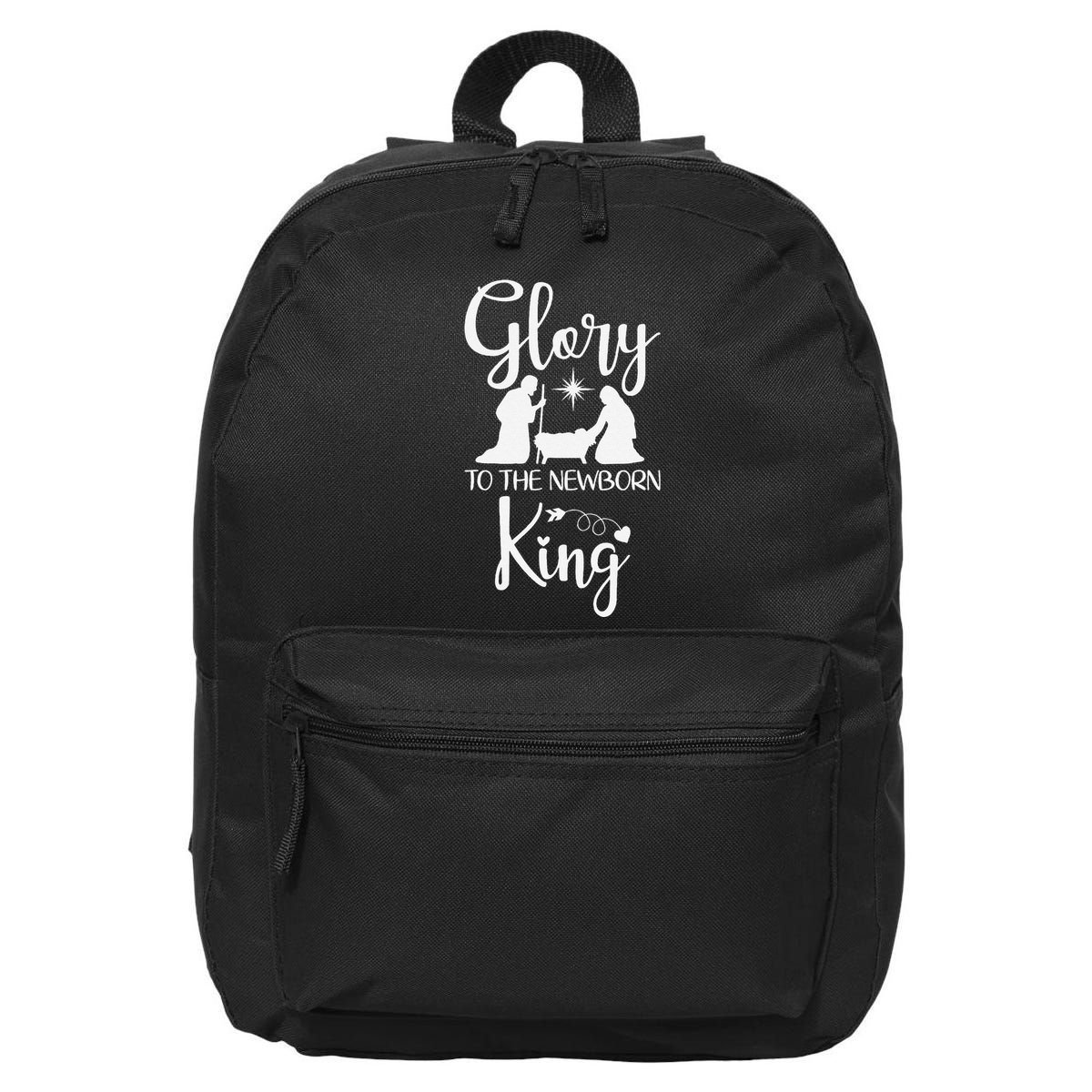 Glory To The Newborn King Birth Of Jesus Christ God Faith 16 in Basic Backpack