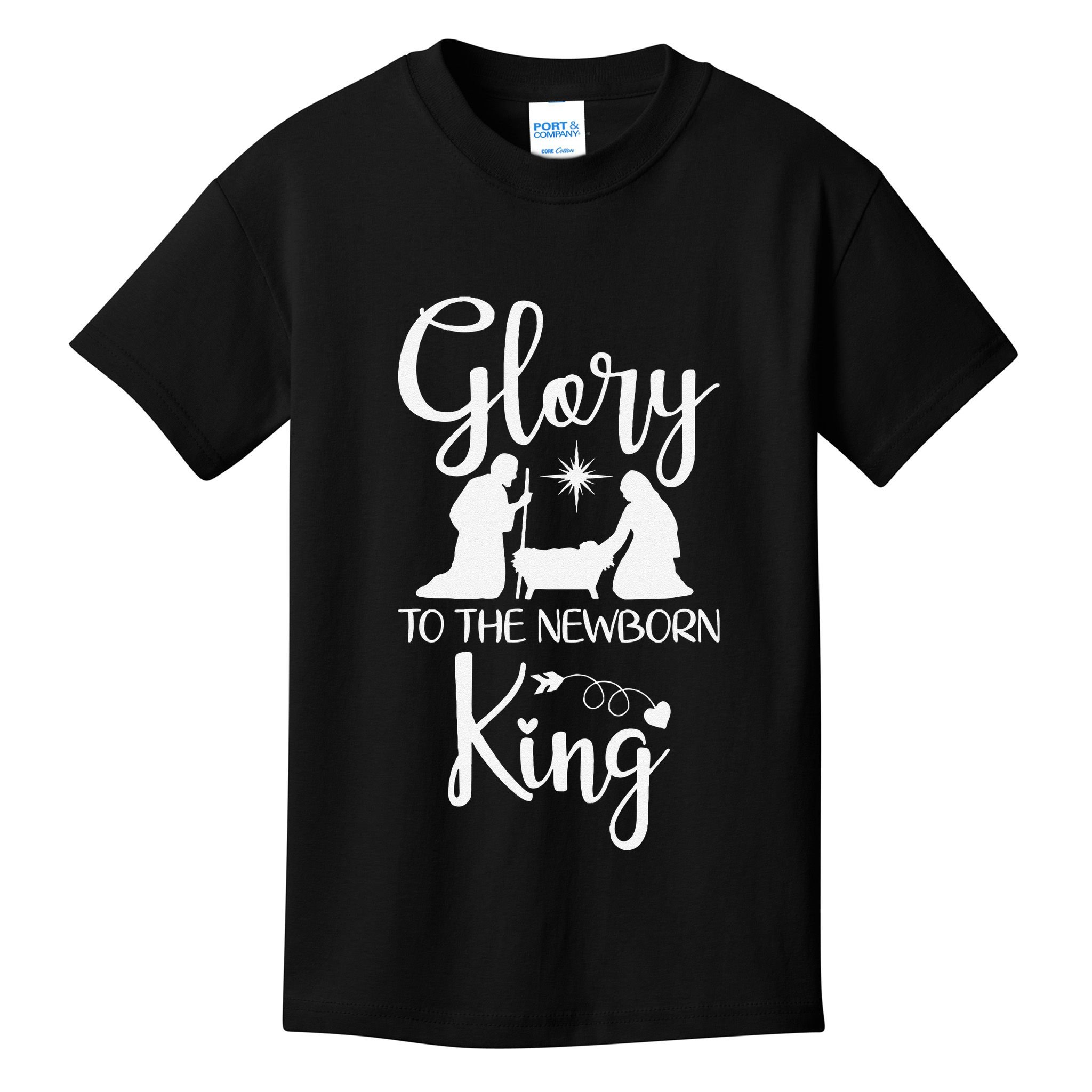 Glory To The Newborn King Birth Of Jesus Christ God Faith Kids T-Shirt