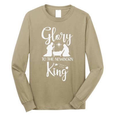 Glory To The Newborn King Birth Of Jesus Christ God Faith Long Sleeve Shirt