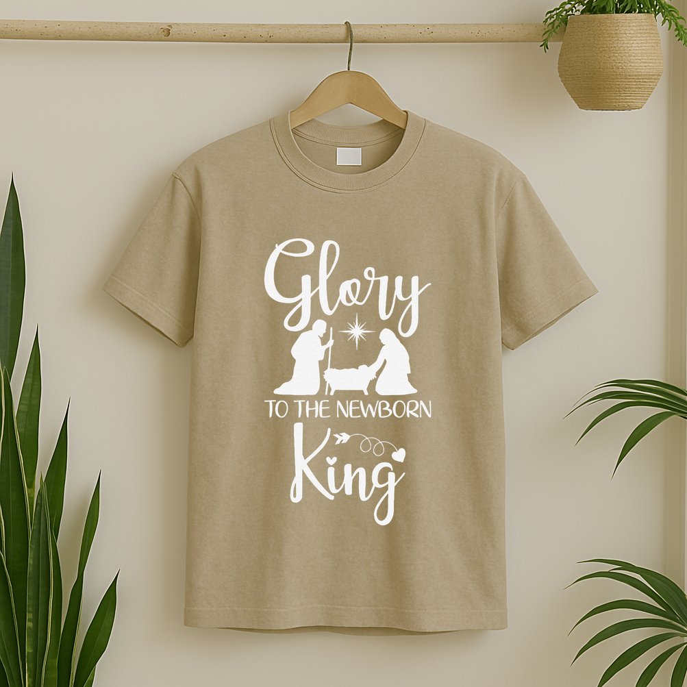 Glory To The Newborn King Birth Of Jesus Christ God Faith T-Shirt