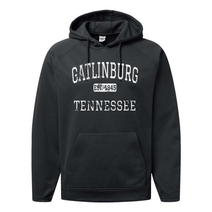 Gatlinburg Tennessee TN Vintage Performance Fleece Hoodie