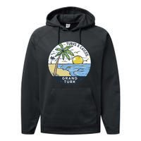 Grand Turk Turks And Caicos Illustrated Ocean Vintage Performance Fleece Hoodie