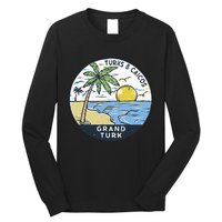 Grand Turk Turks And Caicos Illustrated Ocean Vintage Long Sleeve Shirt