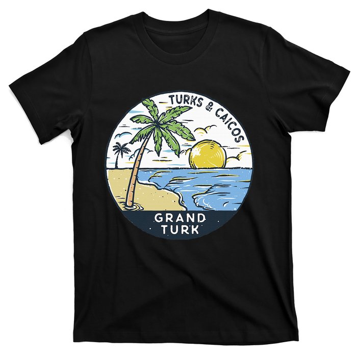 Grand Turk Turks And Caicos Illustrated Ocean Vintage T-Shirt