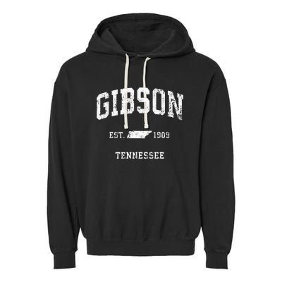 Gibson Tennessee TN Vintage Athletic Sports Garment-Dyed Fleece Hoodie