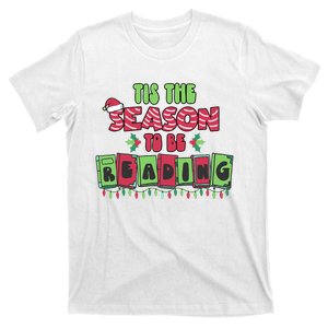 Groovy Tis The Season To Be Reading Teacher Xmas Holidays T-Shirt