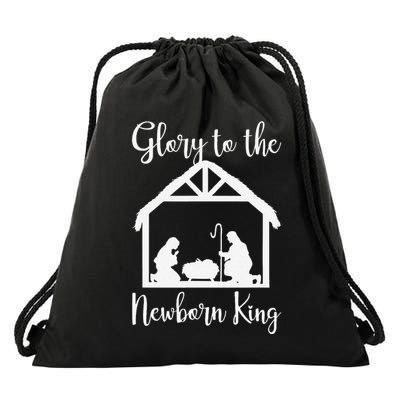 Glory To The Newborn King Birth Of Jesus Christ God Faith Drawstring Bag