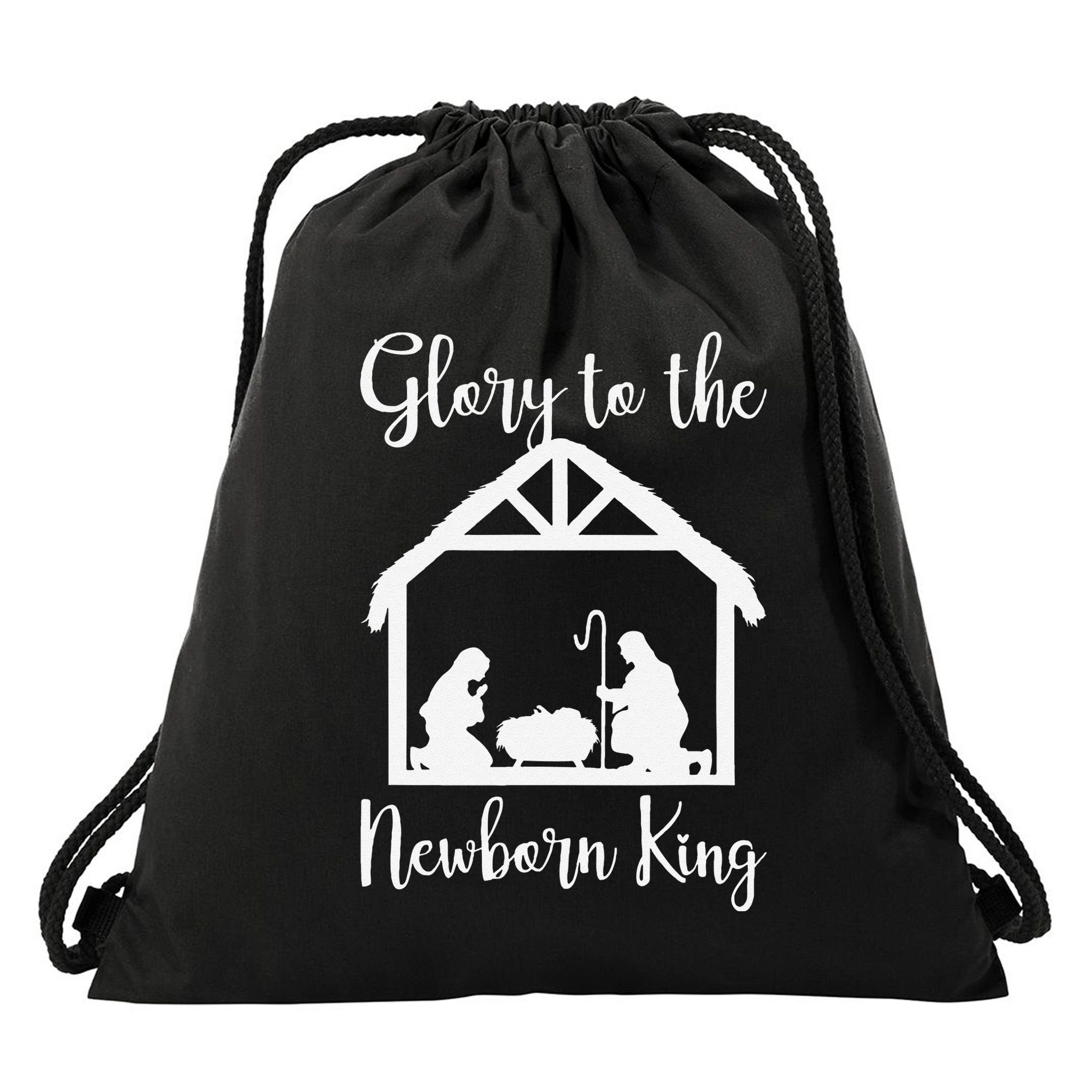 Glory To The Newborn King Birth Of Jesus Christ God Faith Drawstring Bag