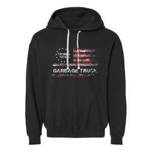 Garbage Truck Trump Supporter Garbage Trump 2024 Garment-Dyed Fleece Hoodie