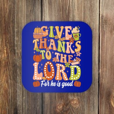 Give Thanks To The Lord Jesus Christian Autumn Thanksgiving Meaningful Gift Coaster