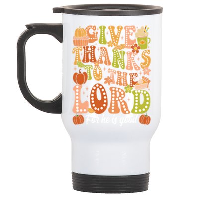 Give Thanks To The Lord Jesus Christian Autumn Thanksgiving Meaningful Gift Stainless Steel Travel Mug