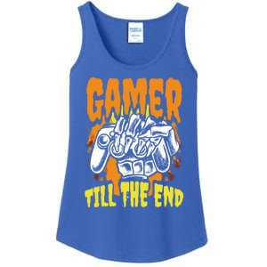 Gamer Till The End Scary Halloween Skeleton Video Game Lover Funny Gift Ladies Essential Tank