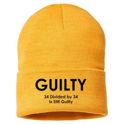 Guilty Trump Trump 34 Divided By 34 Trial 2024 Election Sustainable Knit Beanie