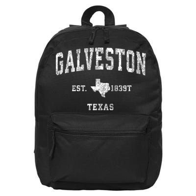 Galveston Texas Tx Vintage Established Athletic Sports Design 16 in Basic Backpack