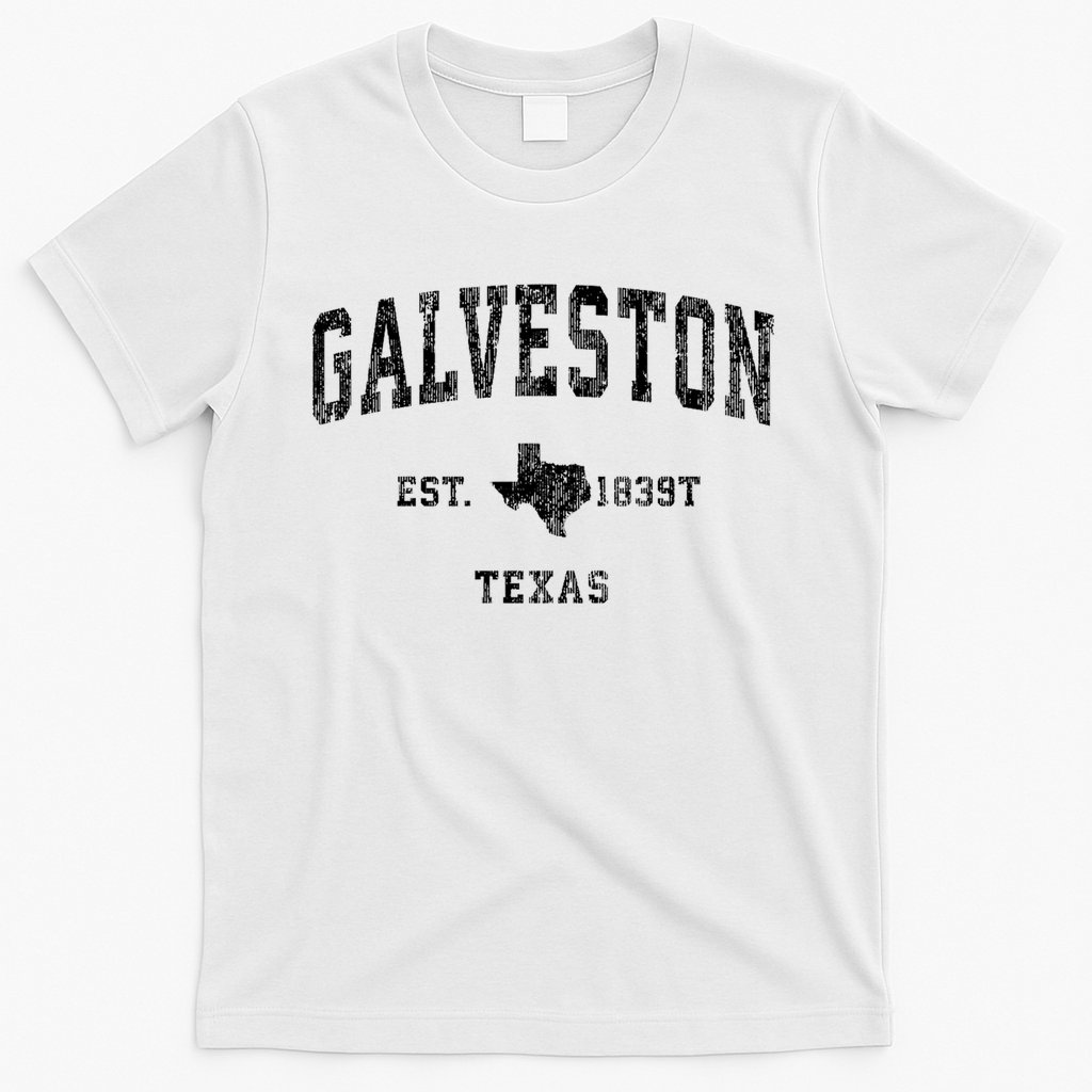 Galveston Texas Tx Vintage Established Athletic Sports Design T-Shirt