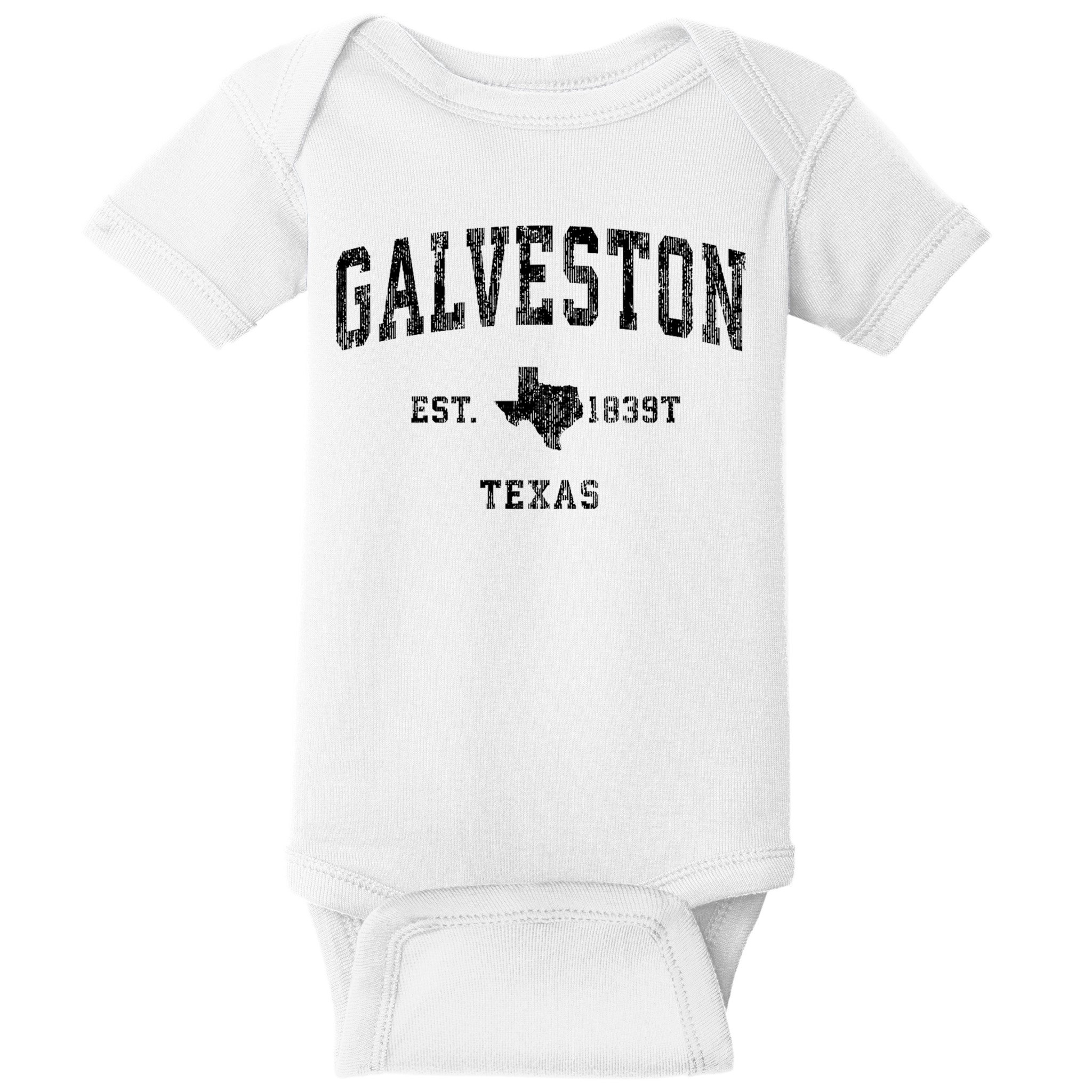 Galveston Texas Tx Vintage Established Athletic Sports Design Baby Bodysuit