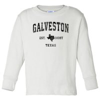 Galveston Texas Tx Vintage Established Athletic Sports Design Toddler Long Sleeve Shirt