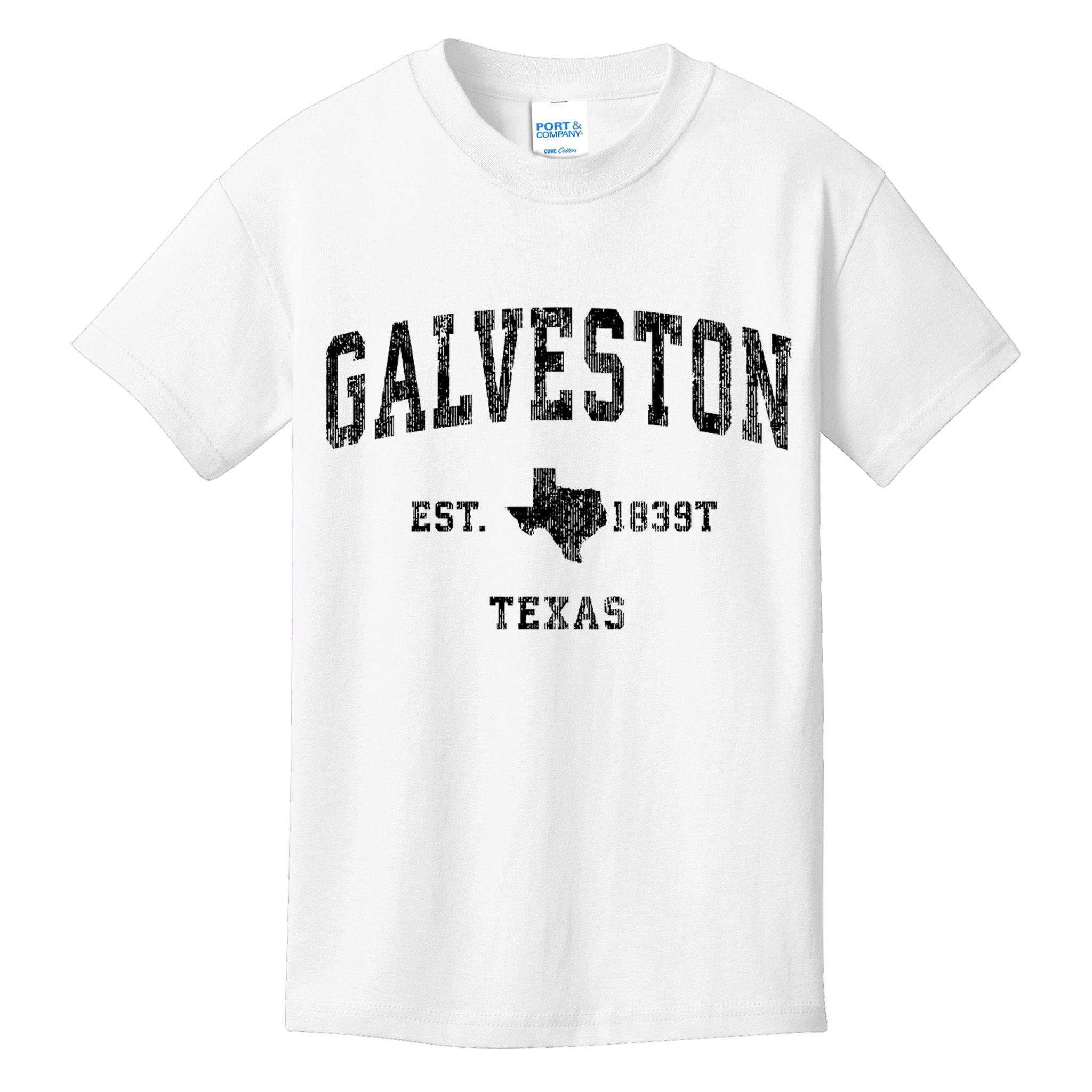 Galveston Texas Tx Vintage Established Athletic Sports Design Kids T-Shirt