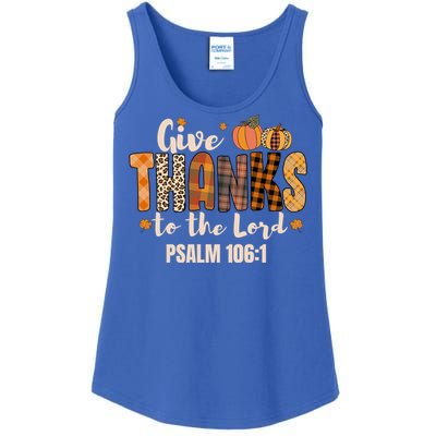 Give Thanks To The Lord Thanksgiving Fall Christian Cute Gift Ladies Essential Tank